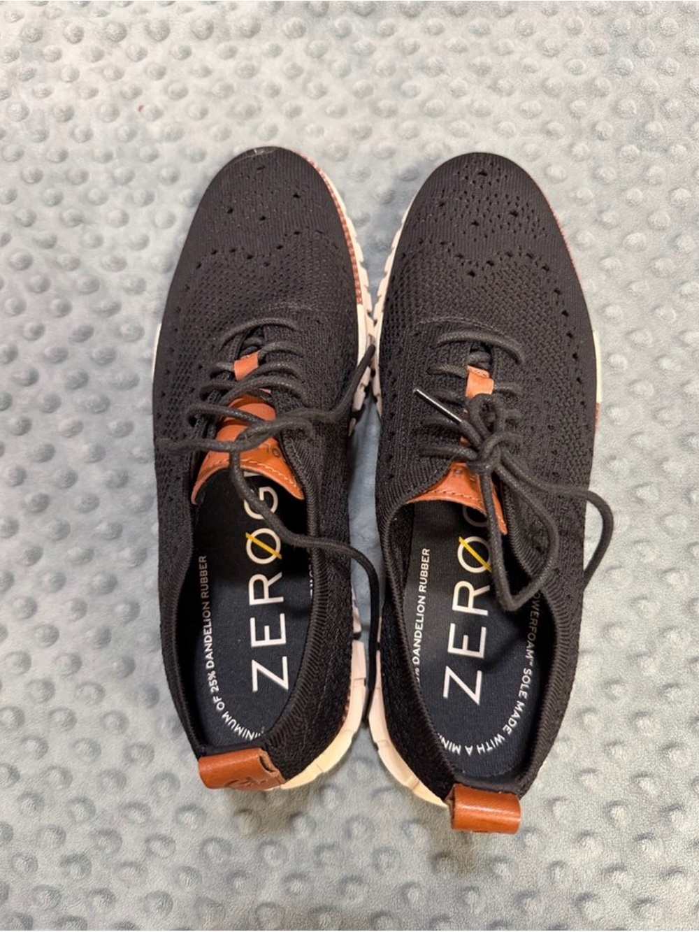 Cole Haan Black Knit Sneakers with Brown Accents